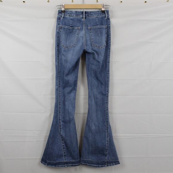 We The Free People Jeans 25 Dream Lover Flare Bell Bottoms Blue Boho Festival - Picture 8 of 16